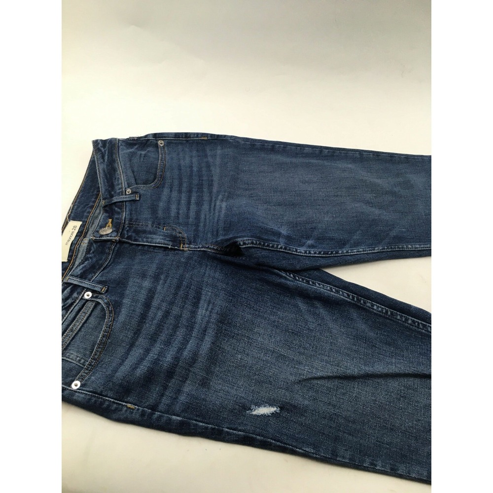 Maurices Pants Women's Size 28 REG Blue Denim Skinny Stretch Jeans Fringed Hem - Picture 10 of 10